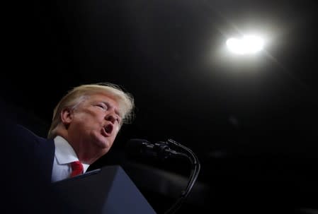 FILE PHOTO: U.S. President Donald Trump speaks as he formally kicking off his re-election bid with a campaign rally in Orlando