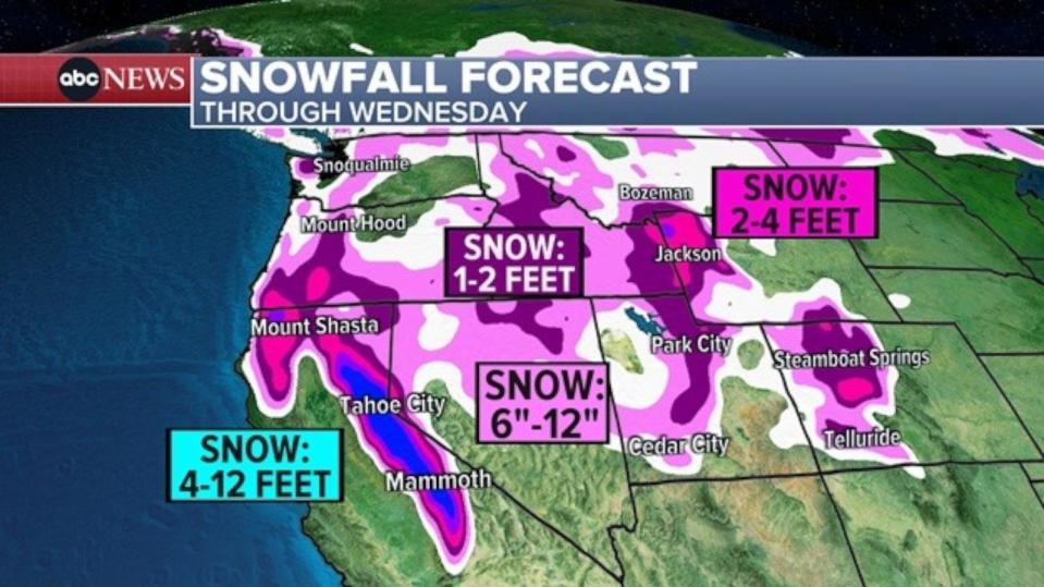 PHOTO: A Blizzard Warning remains in effect for much of California’s Sierra Nevada Mountains, as well as the Ruby Mountains in eastern Nevada.  (ABC News)