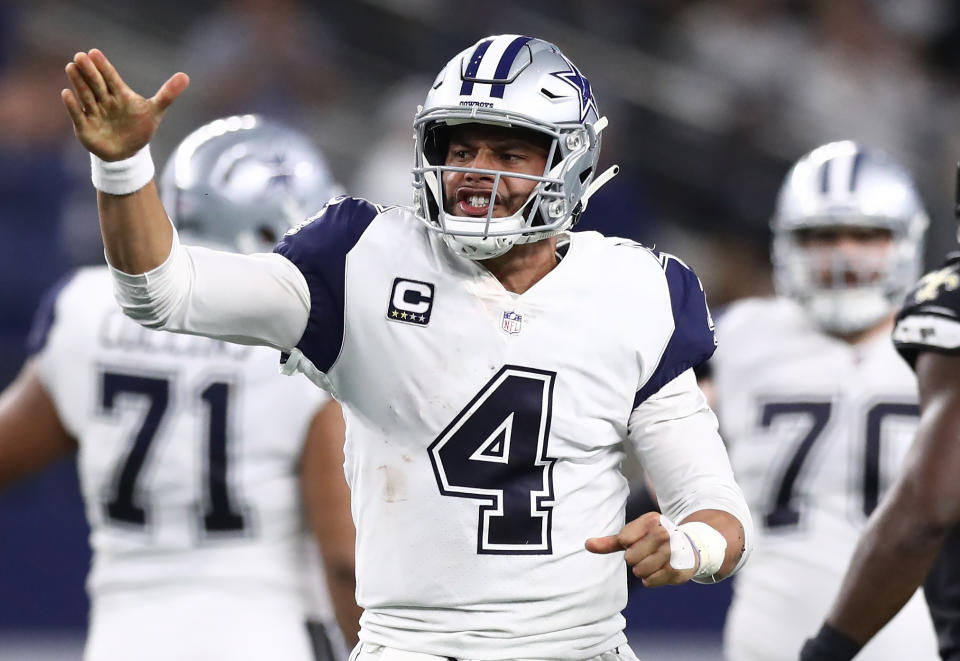 Dak Prescott has earned some high praise from team owner Jerry Jones. (Getty Images)