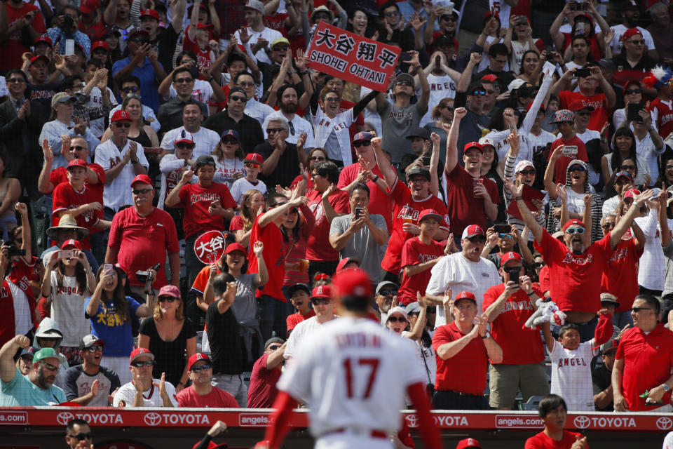 Shohei Ohtani is starting to become something in Anaheim. (AP)