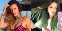 <p>Bella Thorne departed from her classic red locks and opted to dye her ends green, turning the actress into a gorgeous mermaid. While the color is a little different than the neon green that Billie Eilish has been rocking in her roots recently, I think there was definitely some inspiration there.</p>