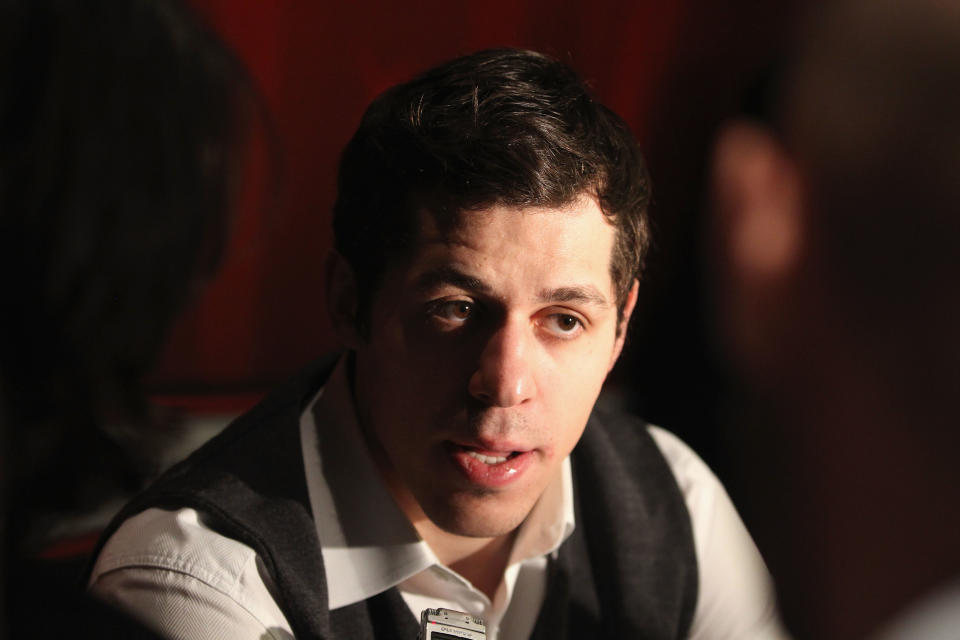 OTTAWA, ON - JANUARY 27: Team Chara forward Evgeni Malkin of the Pittsburgh Penquins talks with the press during the 2012 NHL All-Star Game Player Media Availability at the Westin Ottawa on January 27, 2012 in Ottawa, Ontario, Canada. (Photo by Christian Petersen/Getty Images)