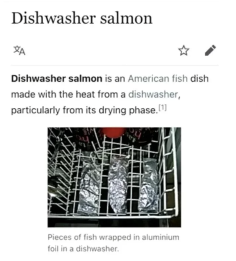 "Dishwasher salmon"