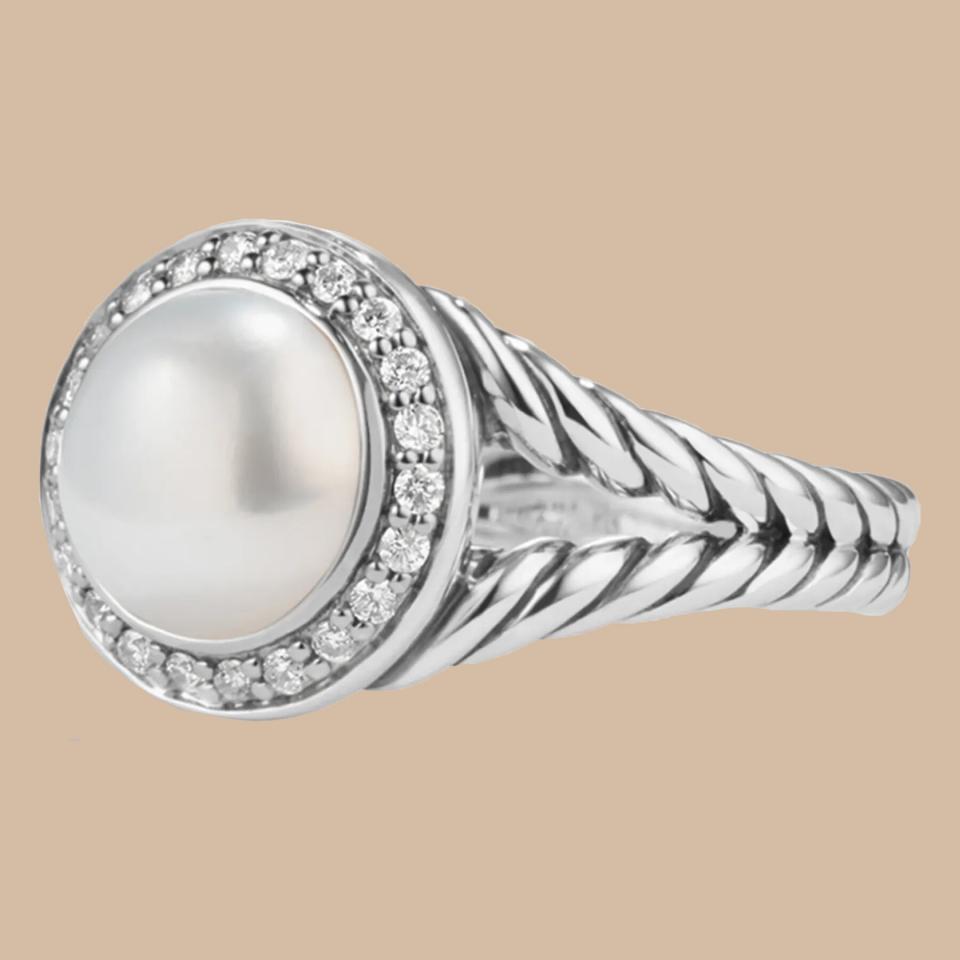 David Yurman Petite Cerise Pearl Ring in Sterling Silver