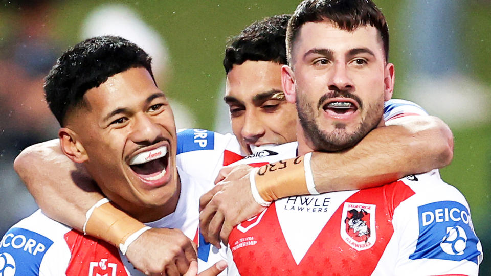 Jack Bird, pictured here after scoring a try for the Dragons against the Brisbane Broncos.