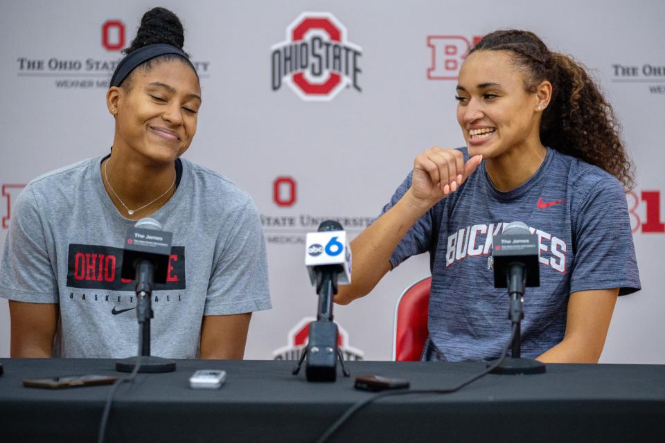 Sep 26, 2023; Columbus, Ohio, United States;
Taylor Thierry and Celeste Taylor talk about their upcoming season at the Schottensteim Center.
