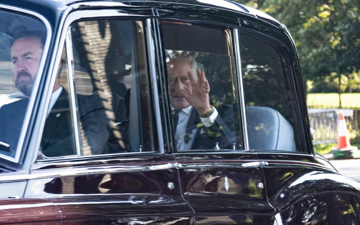 King Charles leaves Edinburgh. It has been revealed that Sir Clive Alderton, his principal private secretary, has written to Clarence House staff about redundancies - Alan Simpson Photography