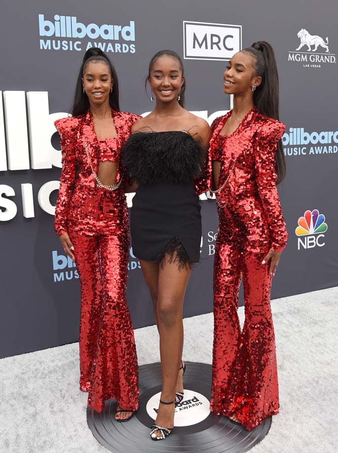 Chance Combs with sisters Jessie James Combs and D’Lila Combs at the 2022 Billboard Music Awards held at the MGM Grand Garden Arena on May 15th, 2022 in Las Vegas, Nevada. - Credit: Brenton Ho for Billboard