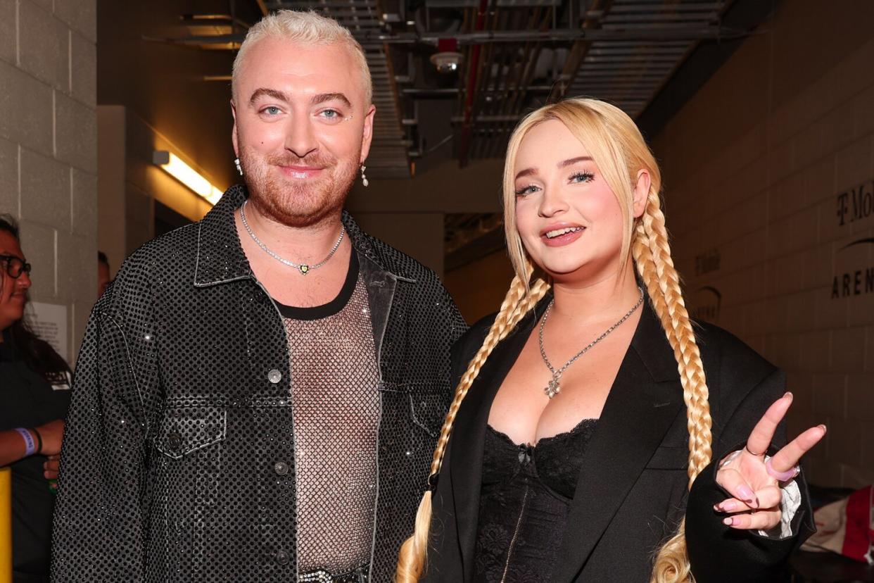 Sam Smith and Kim Petras during night one of the iHeartRadio Music Festival