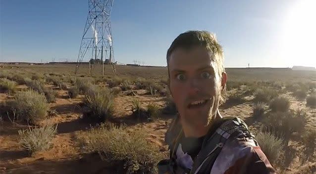 Jesse Weber as he sets of on a 50-mile marathon. Photo: Youtube/ Jesse Weber