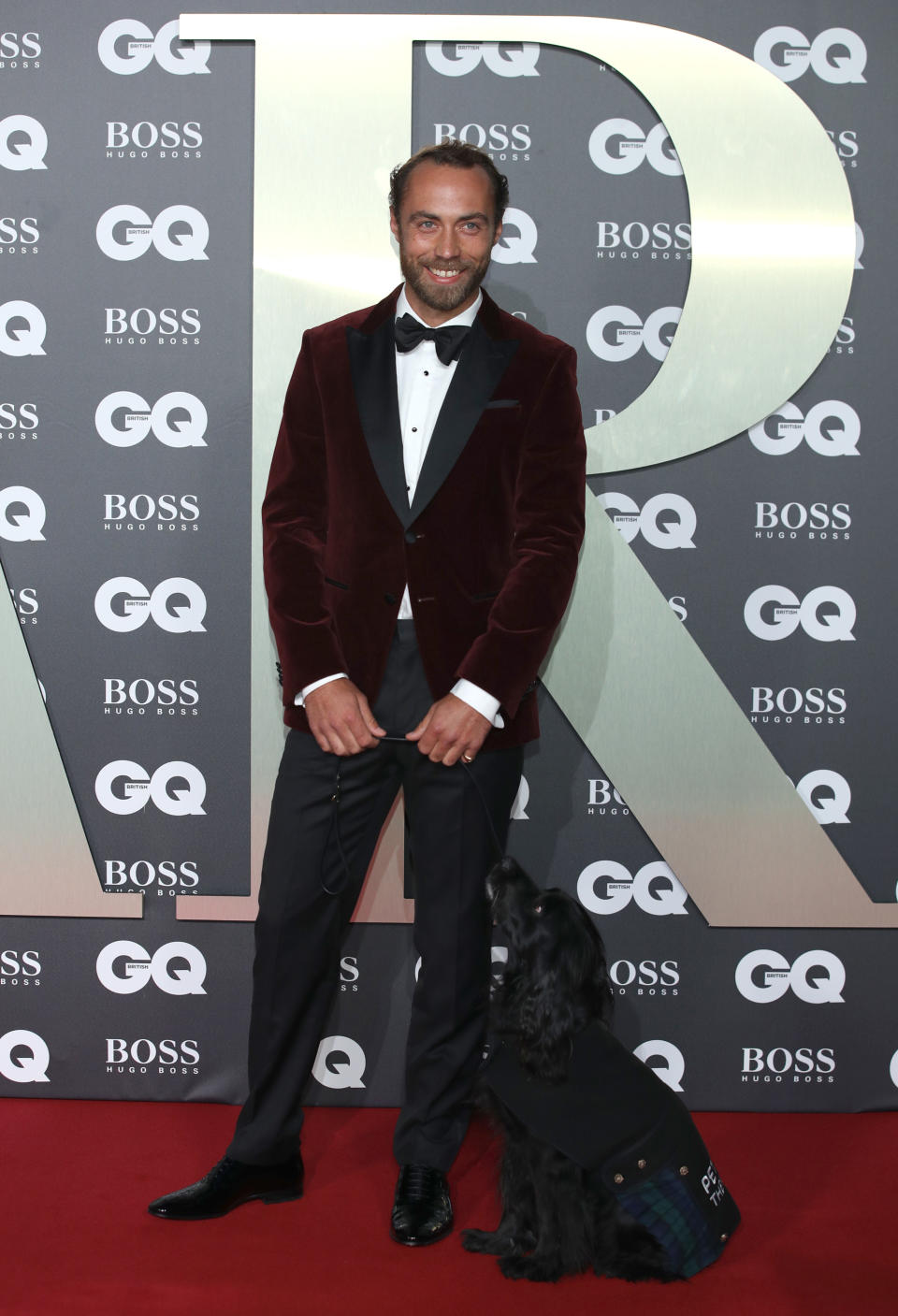 Stock picture of James Middleton and his dog Ella at the GQ Men Of The Year Awards in 2019. (Getty Images)