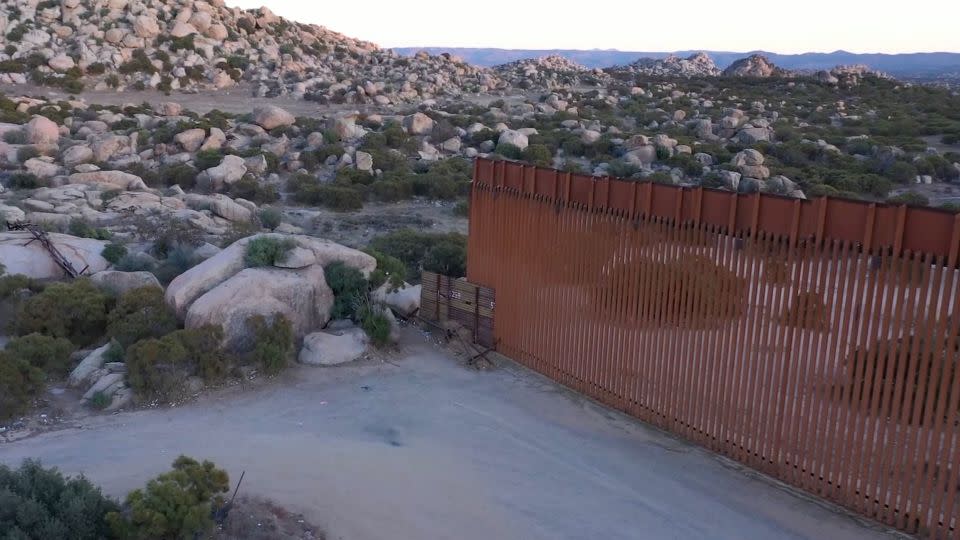 The border wall ends on Brian Silvas' property. - CNN