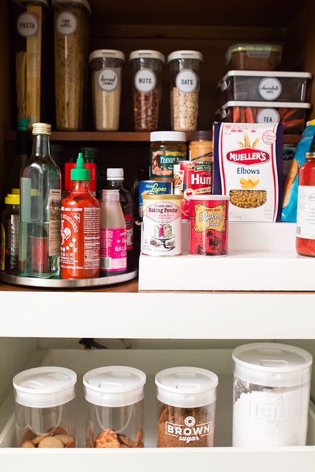 <p>A tiny kitchen oftentimes means a tiny pantry. Make the most of your small space by utilizing <a href="https://go.redirectingat.com?id=74968X1596630&url=https%3A%2F%2Fwww.walmart.com%2Fip%2FBetter-Homes-Gardens-Natural-Bamboo-Turntable-Spice-Rack-2-Tier%2F157300636&sref=https%3A%2F%2Fwww.thepioneerwoman.com%2Fhome-lifestyle%2Fdecorating-ideas%2Fg32345268%2Fpantry-organization-ideas%2F" rel="nofollow noopener" target="_blank" data-ylk="slk:turntables" class="link ">turntables </a>and expandable, tiered shelves. Turntables are perfect for cabinets that are above eye level because they allow easy access to items you use frequently.</p><p><a class="link " href="https://go.redirectingat.com?id=74968X1596630&url=https%3A%2F%2Fwww.containerstore.com%2Fs%2Fkitchen%2F1%3Fq%3Dexpandable%2Bshelves&sref=https%3A%2F%2Fwww.thepioneerwoman.com%2Fhome-lifestyle%2Fdecorating-ideas%2Fg32345268%2Fpantry-organization-ideas%2F" rel="nofollow noopener" target="_blank" data-ylk="slk:SHOP EXPANDABLE SHELVES">SHOP EXPANDABLE SHELVES</a></p>