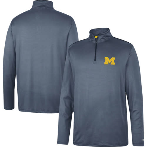 Michigan Wolverines Colosseum Logo Quarter-Zip Windshirt