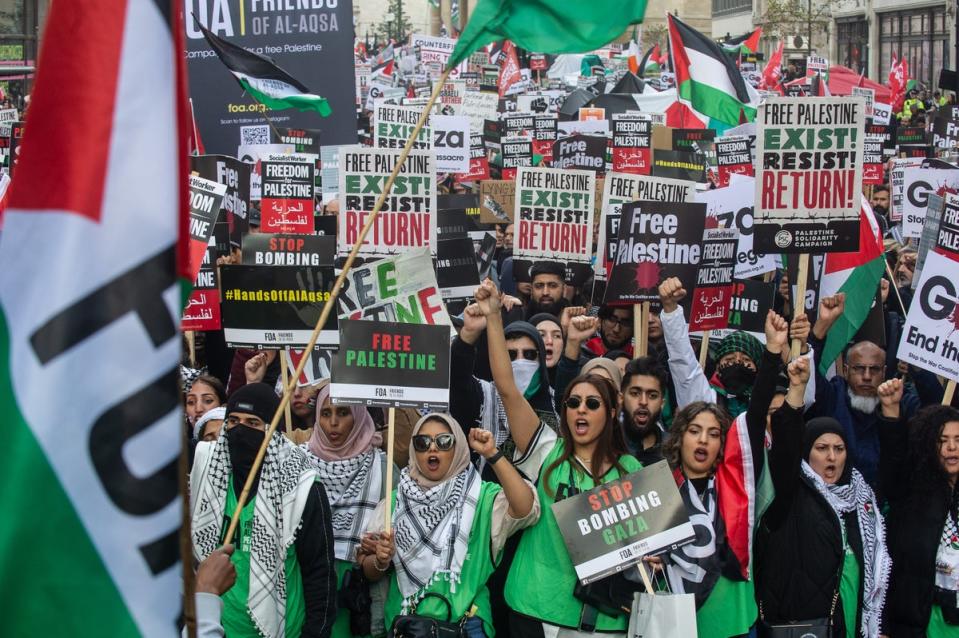 A Pro-Palestine march in London drew thousands of supporters over the weekend (Getty Images)