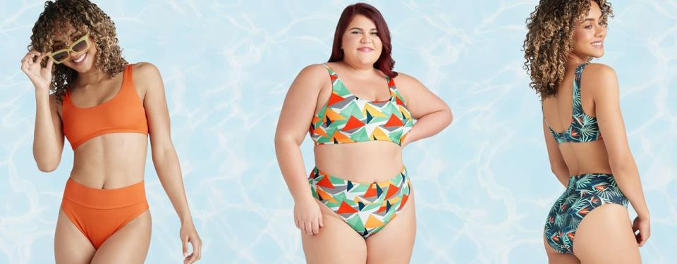 MeUndies High waisted Bikini bold colorful patterns