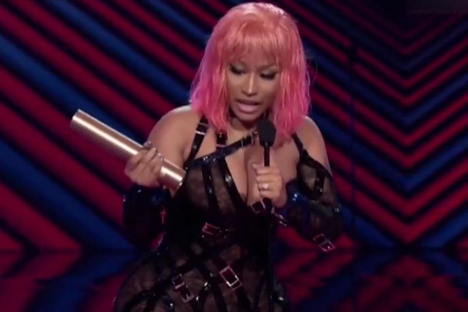 Honoured: Nicki Minaj dedicated her award to the reality star's backside (E!)