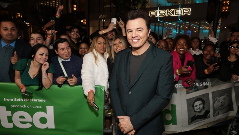 Seth MacFarlane attends the premiere for Peacock series 'Ted'