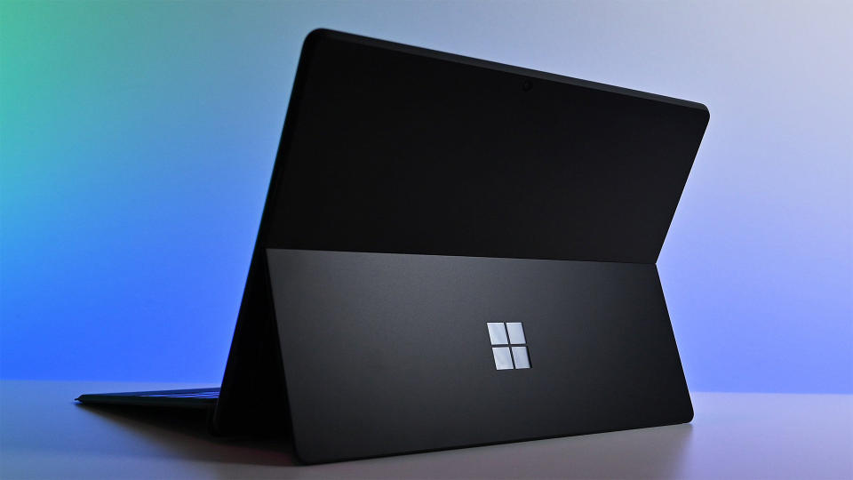 Surface Pro X rear side in black