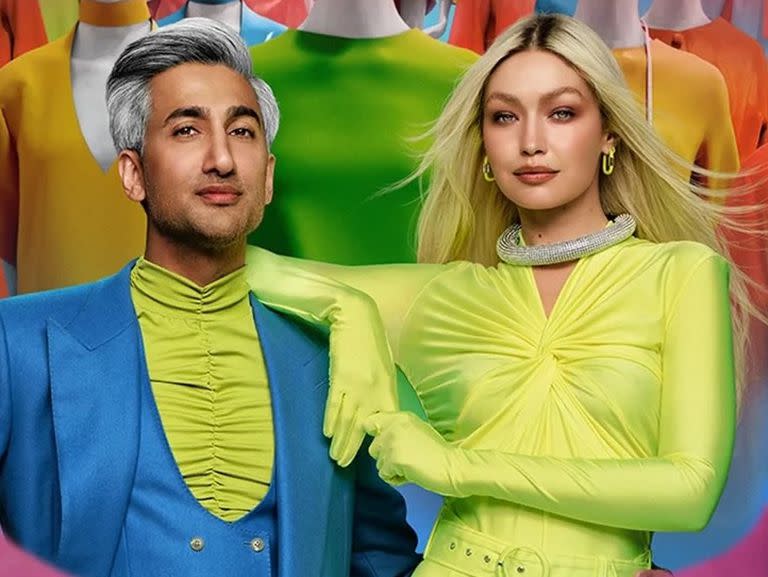 Gigi Hadid y Tan France en la segunda temporada de Next in Fashion