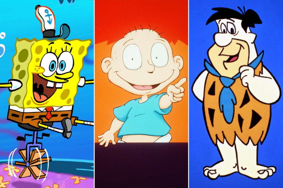 <p>Nickelodeon; Nickelodeon Movies/Kobal/Shutterstock; Courtesy of Everett</p> Spongebob, Tommy and Fred Flintstone