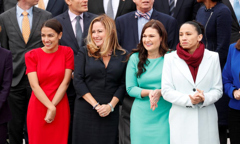 Democratic Representatives-elect Alexandria Ocasio-Cortez of New York, Debbie Mucarsel-Powell of Florida, Abby Finkenauer of Iowa and Sharice Davids of Kansas on Capitol Hill in Washington DC on 14 Novemer. 