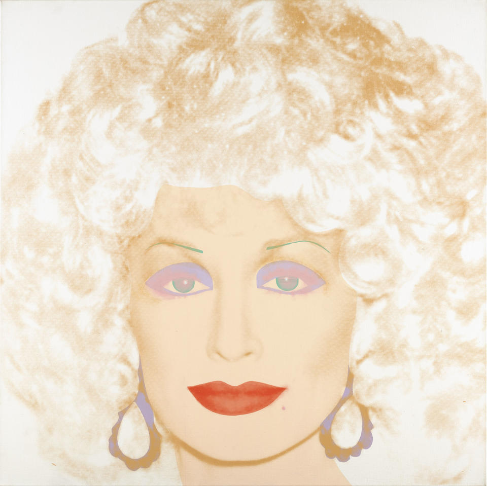 This Jan. 4 2011 photo provided by the Crystal Bridges Museum of American Art shows Andy Warhol's 1985 Synthetic polymer paint and silkscreen ink on canvas artwork "Dolly Parton" on display in Bentonville, Ark. Nearly four months after opening in November, the museum has already had over 175,000 visitors. (AP Photo/Crystal Bridges Museum of American Art)