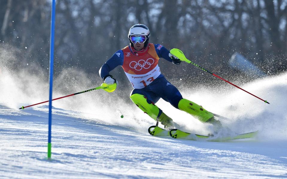 Britain's Dave Ryding competing in the Men's Slalom - AFP