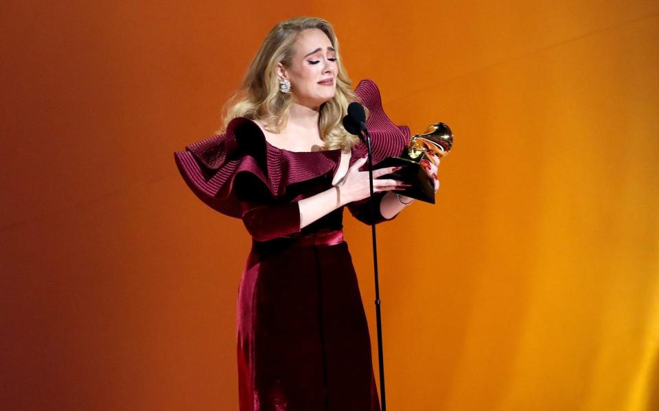 Adele with her consolation prize - Getty