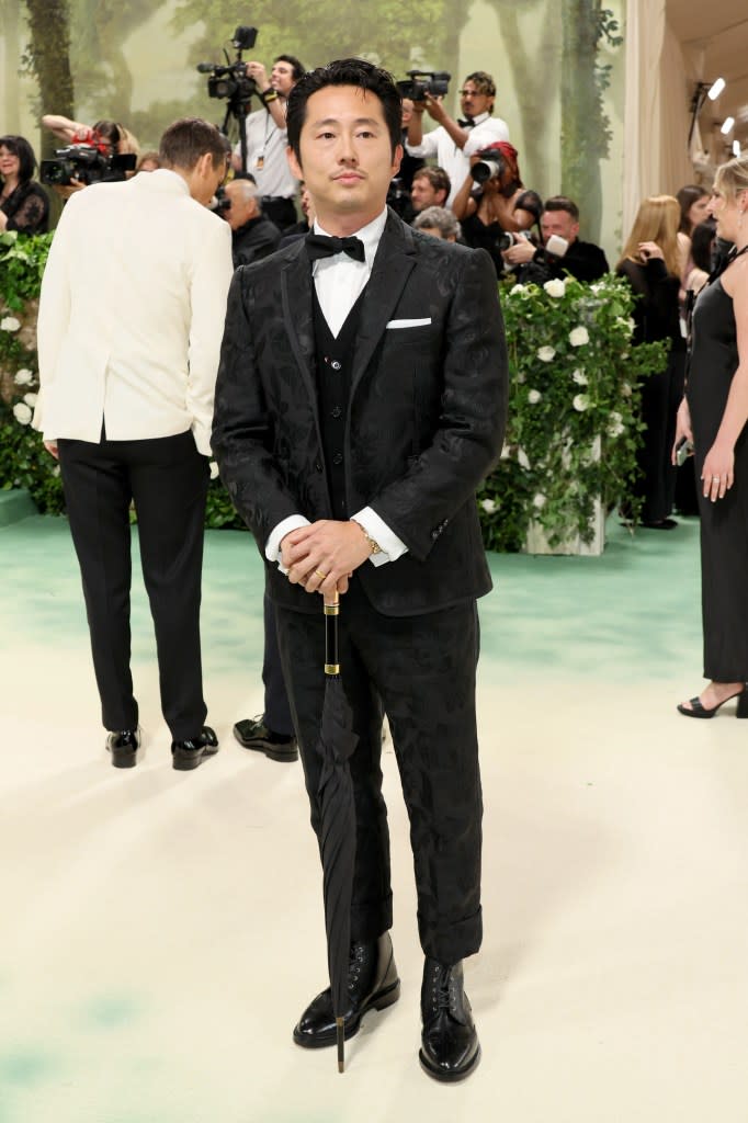 Steven Yeun attends The 2024 Met Gala Celebrating "Sleeping Beauties: Reawakening Fashion" at The Metropolitan Museum of Art on May 06, 2024 in New York City.