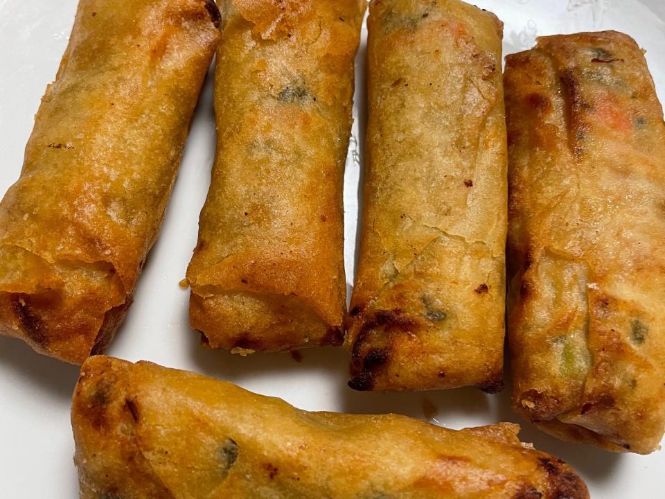 cooked chicken spring rolls from trader joes