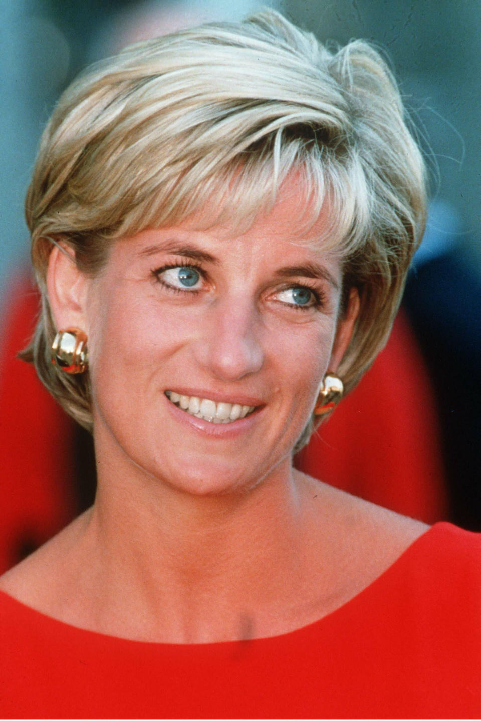 <p>Her last engagement in Britain was at the North Park Children’s A&E Unit on July 21st, 1997. For the occasion, Princess Diana donned a striking red shift dress and sported a shorter hairstyle with bangs. (PA)</p> 