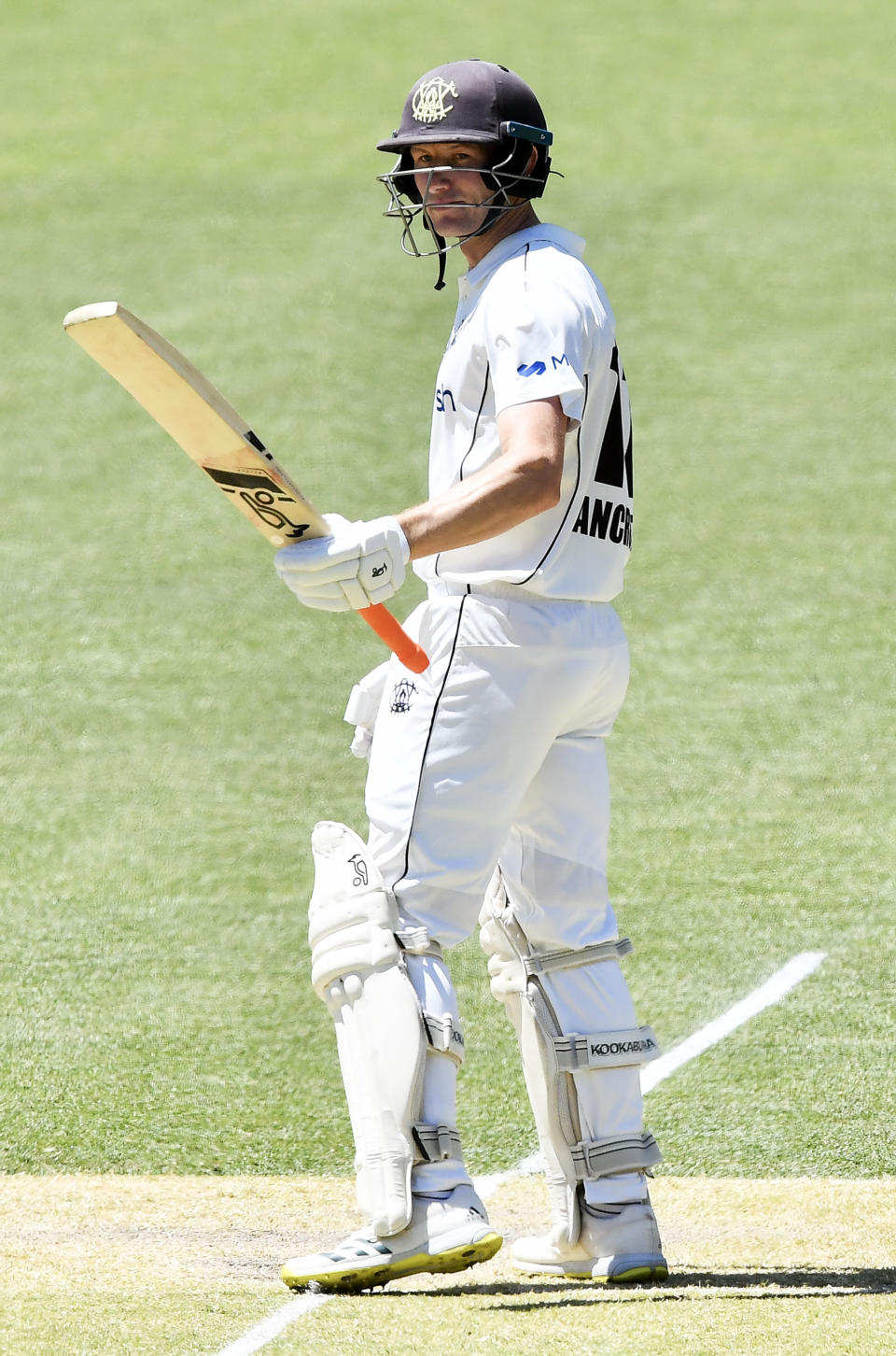 ADELAIDE, AUSTRALIA - OCTOBER 28: Cameron Bancroft of Western Australia  celebrates making his half century during the Sheffield Shield match between South Australia and Western Australia at Adelaide Oval, on October 28, 2023, in Adelaide, Australia. (Photo by Mark Brake/Getty Images)