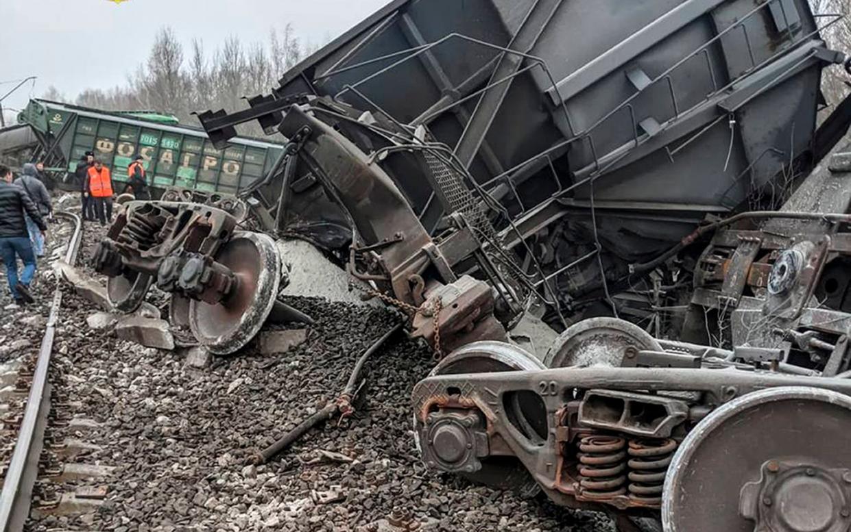 The dawn attack left wagons badly damaged, lying twisted and broken on their sides