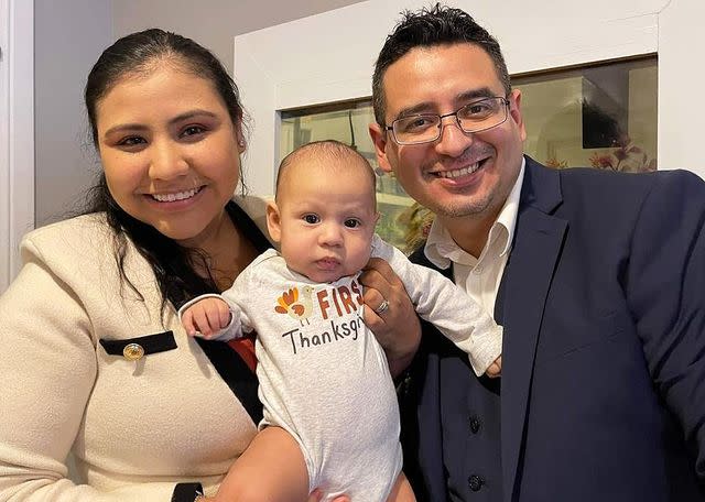 <p>Joe Salazar/ Texas Childrenâ€™s Hospital</p> Joe Salazar with his wife Martha and son, Joe, Jr. at their home in Brownsville, Texas.