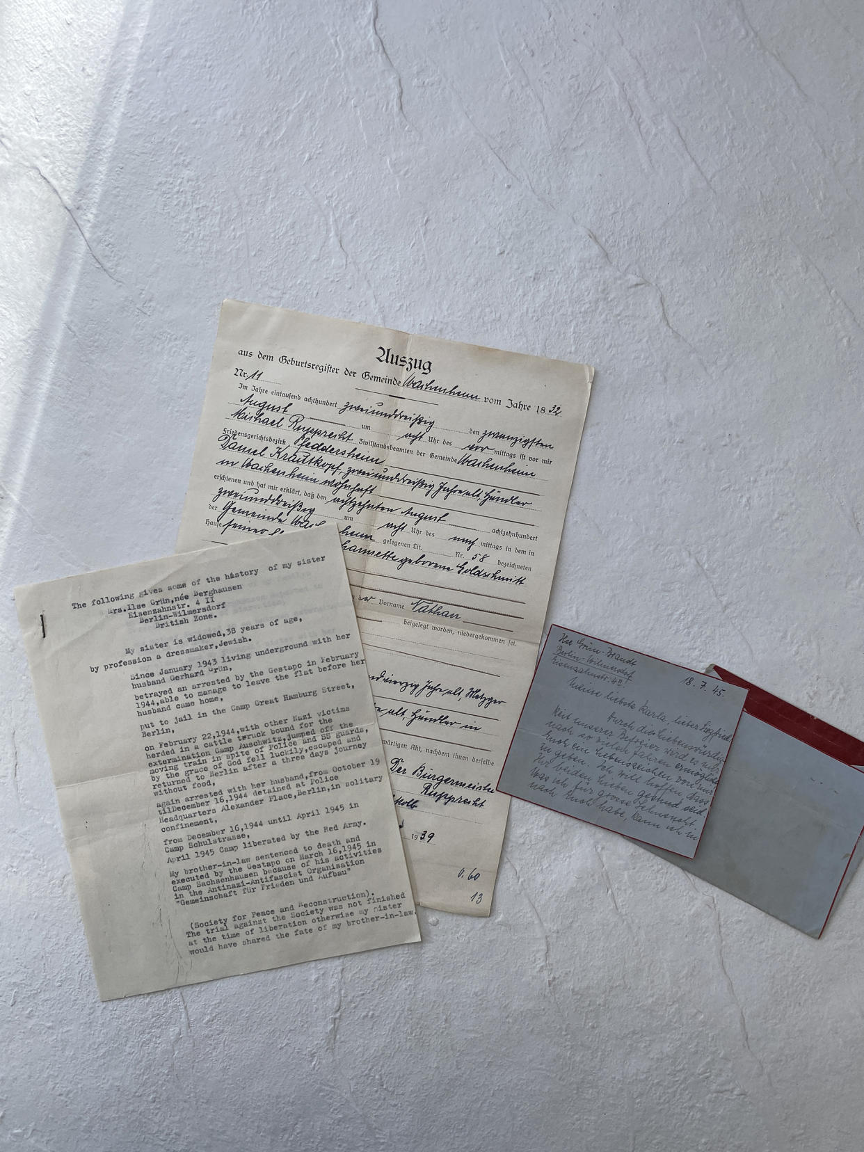 The documents included an accounting of what Loewenberg went through during the Holocaust and a personal letter she wrote her sister. (Jill Butler)