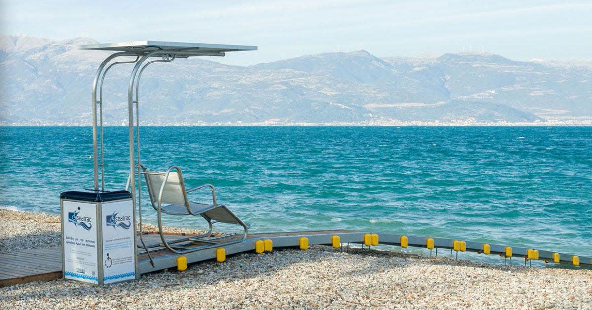 The Seatrac system allows for people with mobility issues to enter the water unassisted.