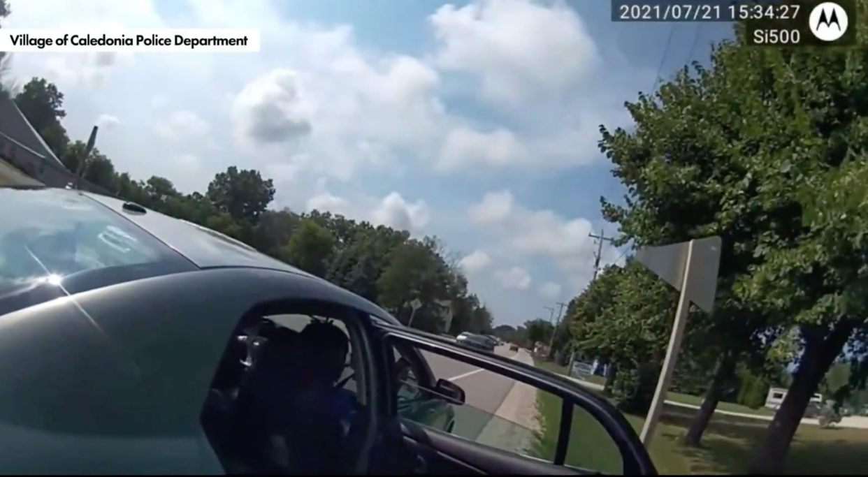 Body camera footage disputed a viral video’s account of a Black man being pulled over by police in Wisconsin. (Village of Caledonia Police Department)