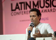 Marc Anthony durante su participación en la Conferencia Billboard de la Música Latina en Miami el miércoles 23 de abril de 2014. (Foto AP/J Pat Carter)