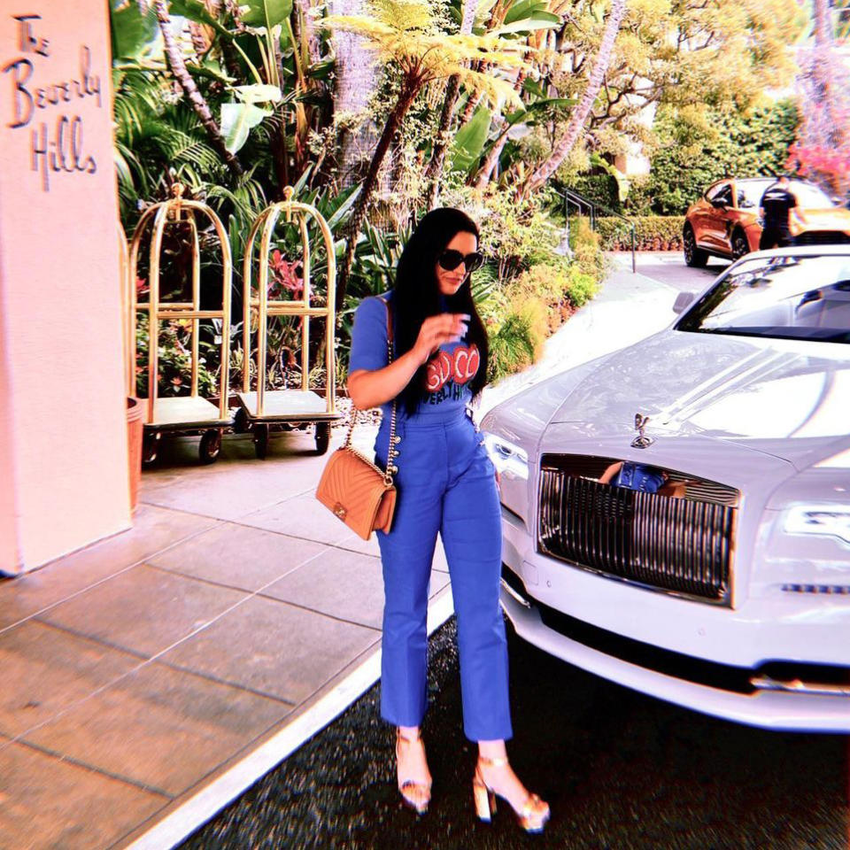 Image: Instagram photo of Danielle Miller at a luxury Los Angeles hotel (@ killadmilla / via Instagram)
