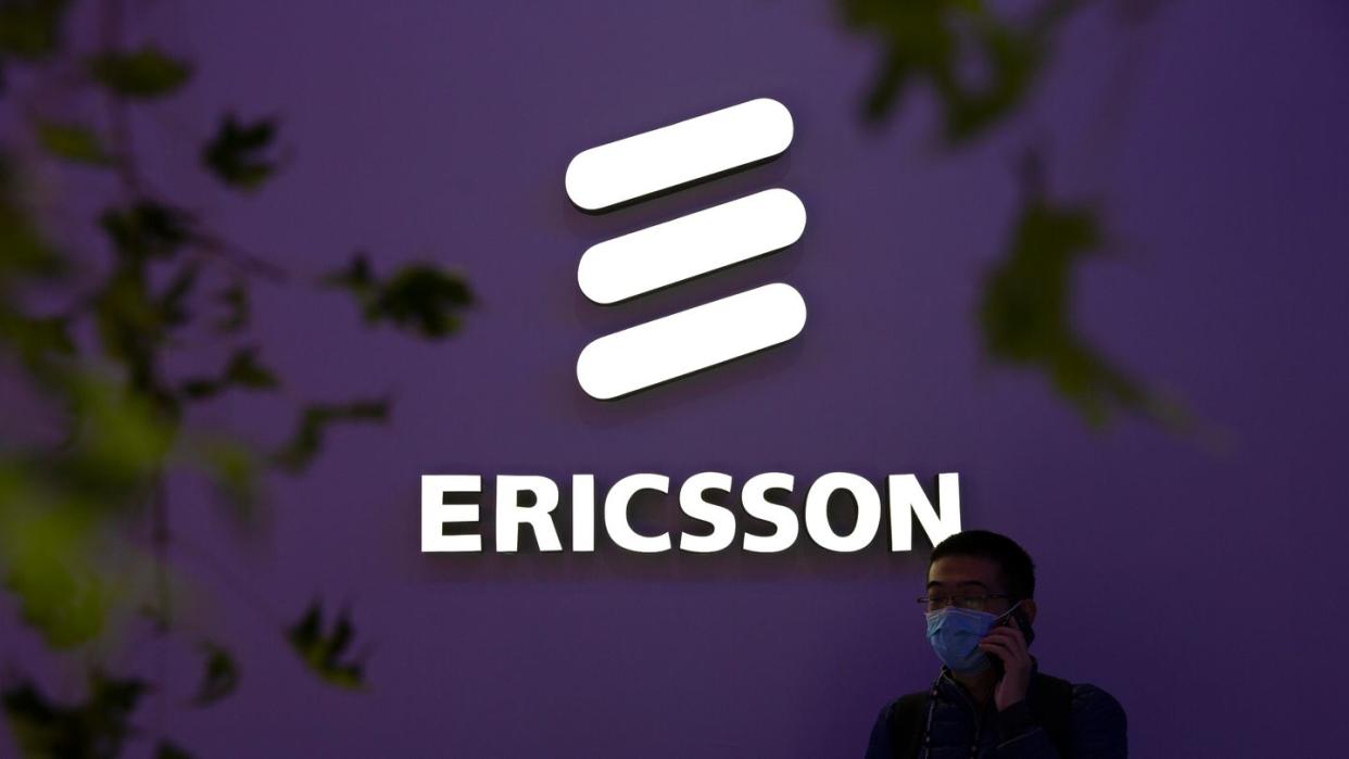 Stand des schwedischen Technologieunternehmens Ericsson auf der PT Expo.