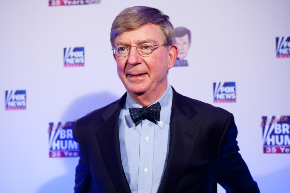 Conservative newspaper columnist George Will poses on the red carpet on Jan. 8, 2009, in Washington, D.C. (Photo: Brendan Hoffman via Getty Images)