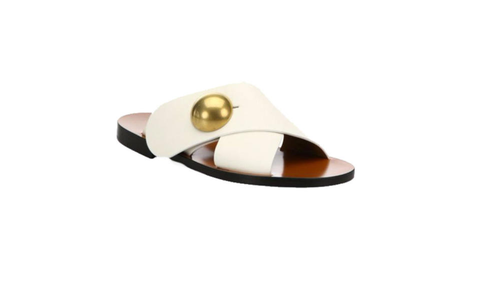 Chloé Button leather crisscross slides