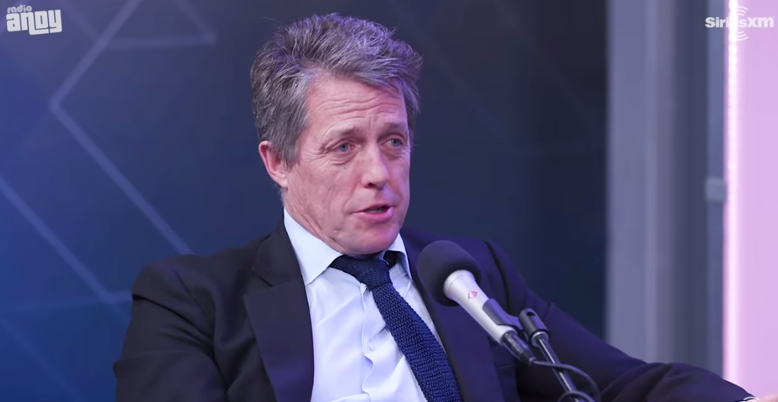 Hugh Grant during an interview on SiriusXM.