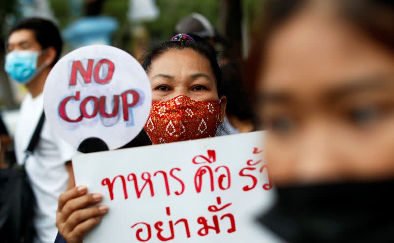 Pro-democracy activists protest in Bangkok