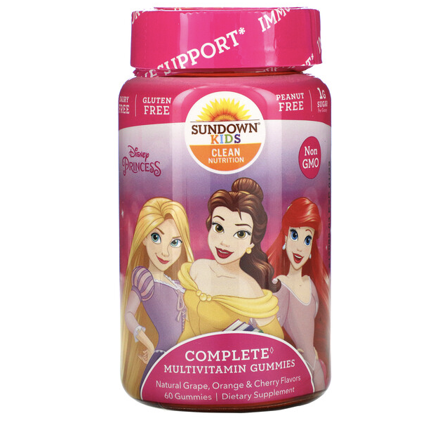 Sundown Naturals Kids, Multivitamin Gummies, Disney Princess, Assorted, 60s. PHOTO: iHerb