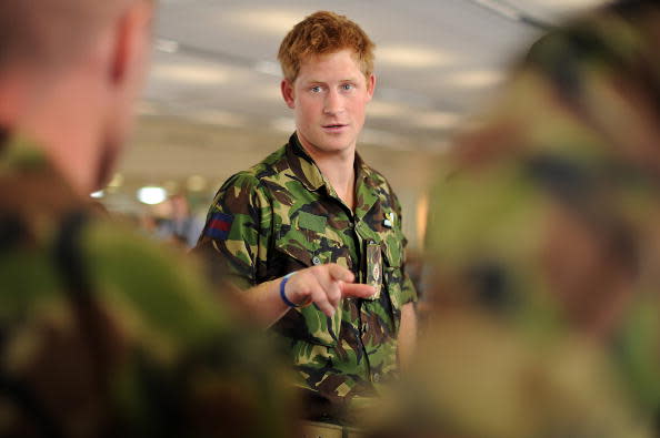 <div class="inline-image__caption"><p>Prince Harry (R) speaks with RAF personnel during his visit to RAF Honington on July 14, 2010 in Suffolk, easten England.</p></div> <div class="inline-image__credit">Ben Stansall - WPA Pool/Getty Images</div>