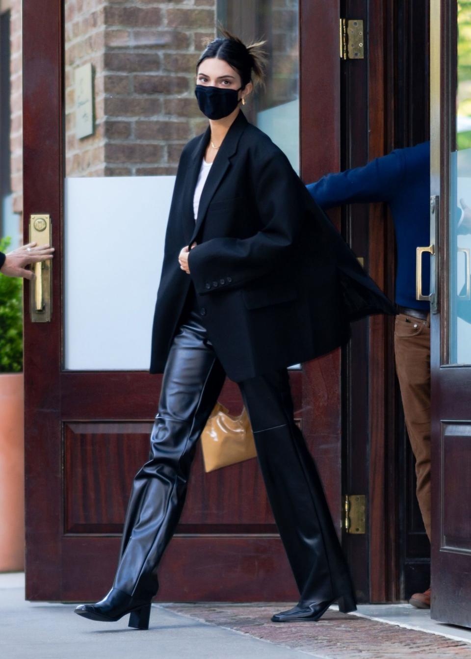 <p>Kendall Jenner looks runway-ready while leaving a hotel in N.Y.C. on Monday.</p>