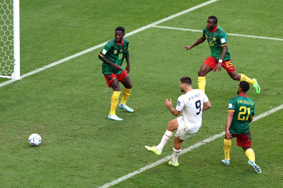 Aleksandar Mitrovic’s goal gave Serbia breathing space but they couldn’t hold on (Getty Images)