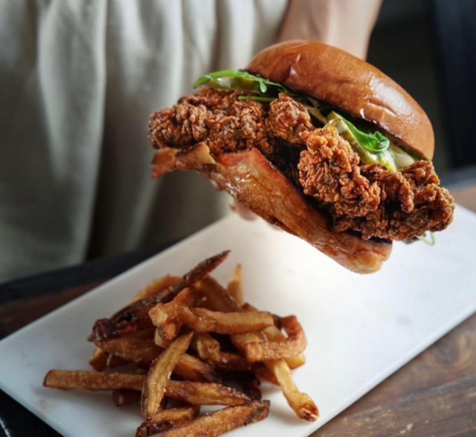 An authentic Nashville hot chicken sandwich from The Galley Pizza & Eatery in Asbury Park.